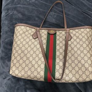 Gucci Ophidia Large Tote with Red and Green Stripe